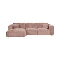 Cloud Chaise longue bank links chenille taupe/roze