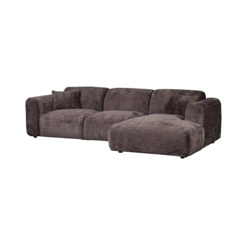 Cloud Chaise longue bank rechts chenille bruin