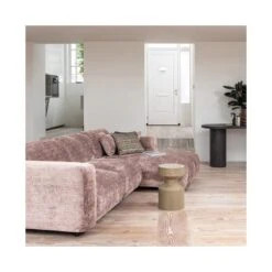 Cloud Chaise longue bank rechts chenille taupe/roze