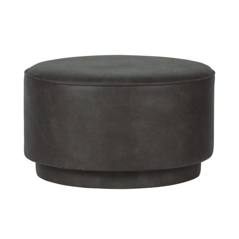 Coffee Poef lederlook antraciet