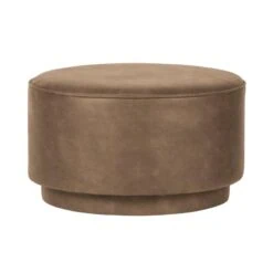 Coffee Poef lederlook cognac