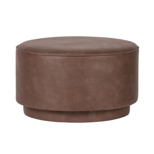 Coffee Poef lederlook warm bruin