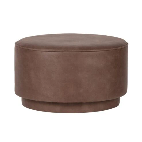 Coffee Poef lederlook warm bruin