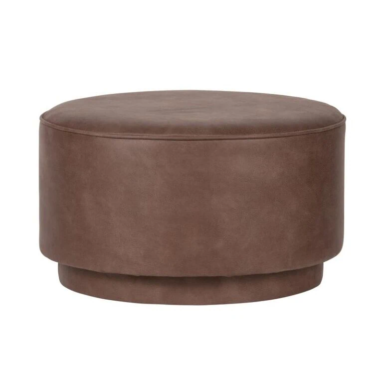 Coffee Poef lederlook warm bruin