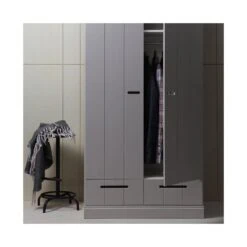 Connect 2-deurs Kledingkast met lade grijs