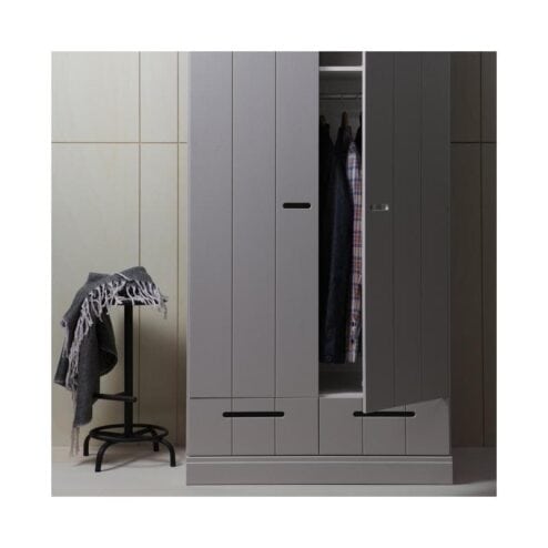Connect 2-deurs Kledingkast met lade grijs