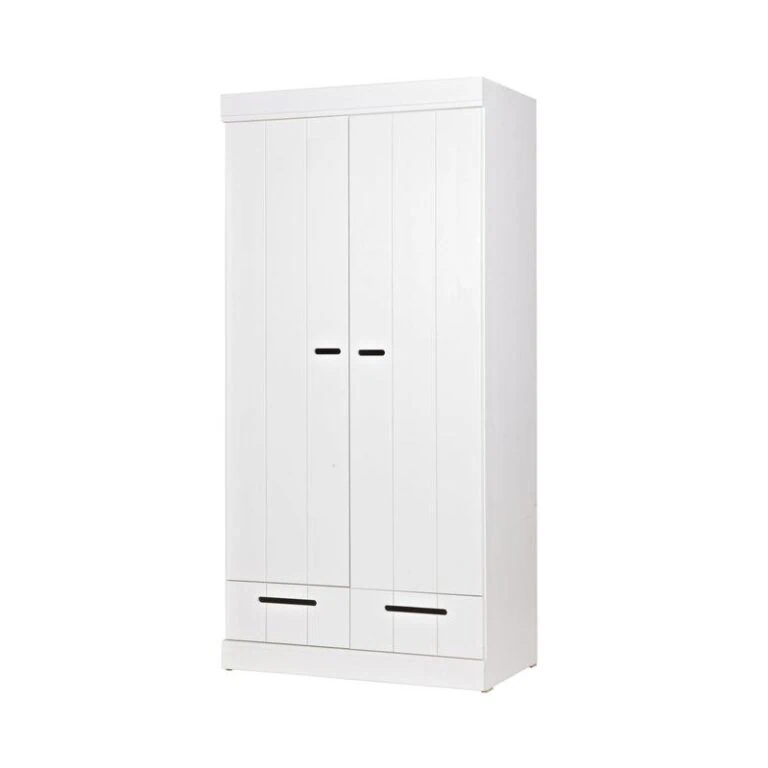 Connect 2-deurs Kledingkast met lade wit