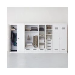 Connect 3-deurs Kledingkast met lade wit