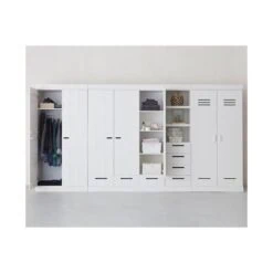 Connect 3-deurs Kledingkast met lade wit