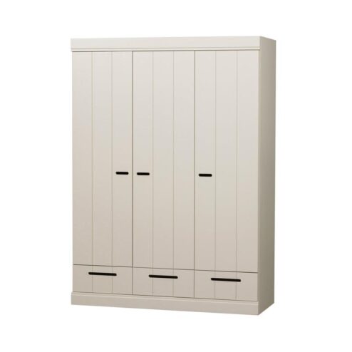Connect 3-deurs Kledingkast met lade zand
