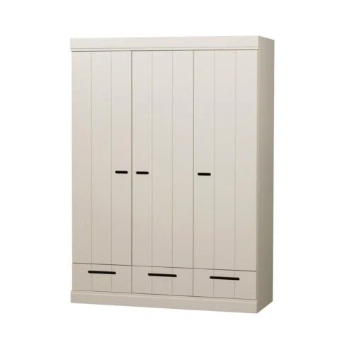 Connect 3-deurs Kledingkast met lade zand