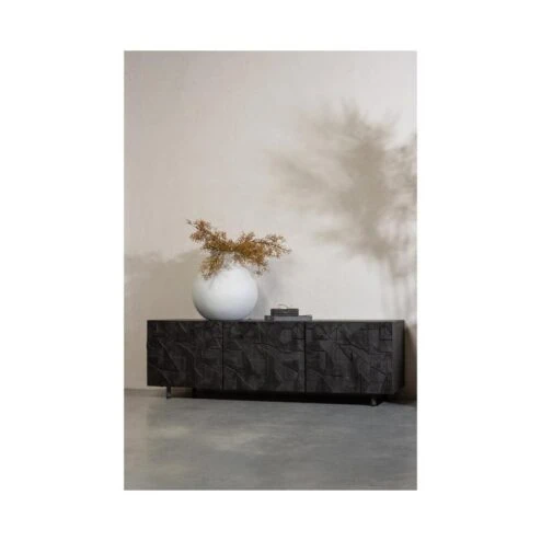 Counter Tv meubel mangohout zwart 160cm