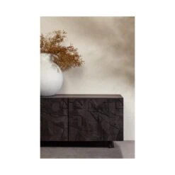 Counter Tv meubel mangohout zwart 160cm