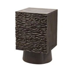 Crumble Carved Nachtkastje mangohout donkerbruin 40cm