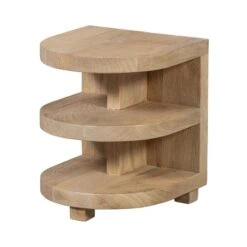 Darren Bijzettafel Halfrond mangohout naturel