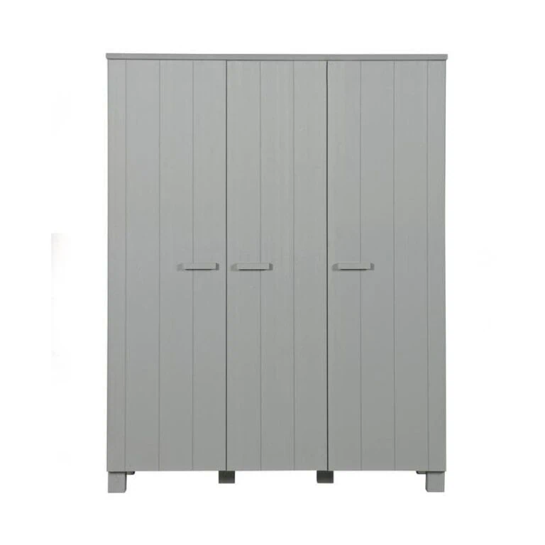 Dennis 3-deurs Kledingkast grenen grijs 158cm