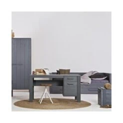 Dennis Bureau grenen grijs steel 141cm