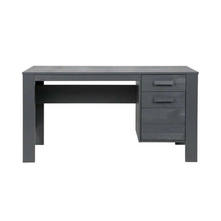 Dennis Bureau grenen grijs steel 141cm