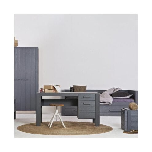 Dennis Kledingkast grenen grijs steel 111cm