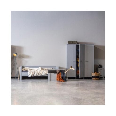 Dennis Kledingkast met laden grenen grijs 111cm