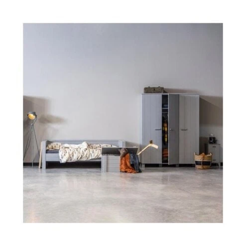 Dennis Kledingkast met laden grenen grijs 111cm