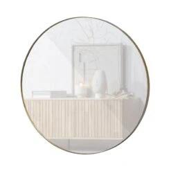 Doutzen Spiegel rond metaal goud 115cm
