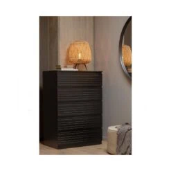 Doutzen Spiegel rond metaal zwart 115cm