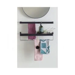 Doutzen Spiegel rond metaal zwart 50cm