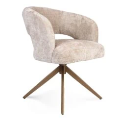 Eetkamerstoel Lana Beige met bronzen poot