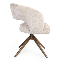Eetkamerstoel Lana Beige met bronzen poot