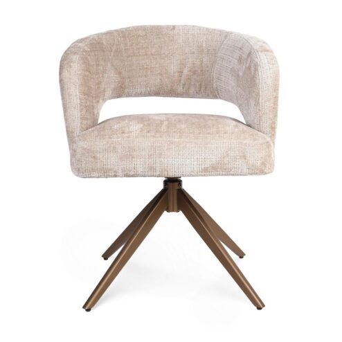 Eetkamerstoel Lana Beige met bronzen poot