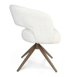 Eetkamerstoel Lana Gebroken wit met bronzen poot