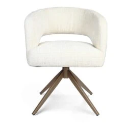 Eetkamerstoel Lana Gebroken wit met bronzen poot