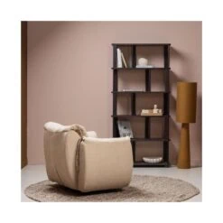 Efia Rond vloerkleed wol bruin melange 200cm