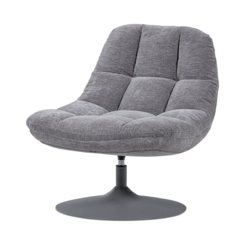 Elvi Draaifauteuil chenille structuur lichtgrijs