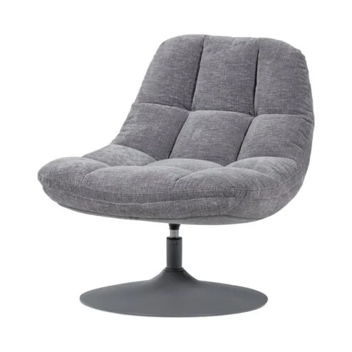 Elvi Draaifauteuil chenille structuur lichtgrijs