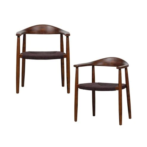 Embrace Eetkamerstoel gevlochten zitting beuken donkerbruin