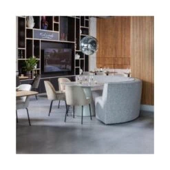 Europa Eetkamerbank 2-zits geweven stof zand melange 186cm