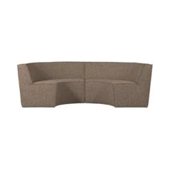 Europa Eetkamerbank 4-zits geweven stof donkerbruin melange 262cm