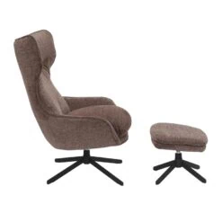 Fauteuil Hannah met voetenbank Paars
