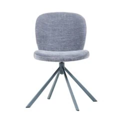 Femke Eetkamerstoel chenille blauw