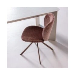 Femke Eetkamerstoel chenille bruin