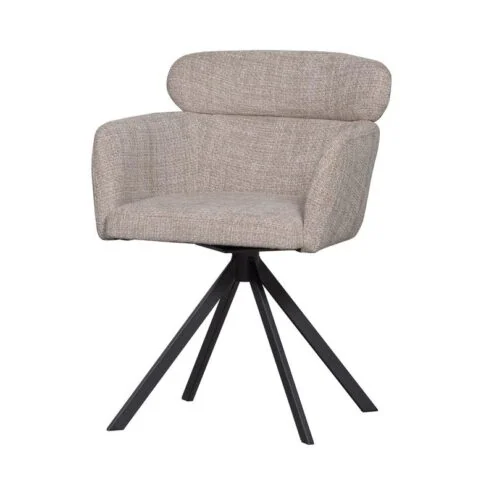 Fenne Draaibare eetkamerstoel geweven stof naturel