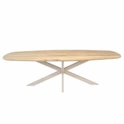 Ferry Eettafel Deens Ovaal Naturel Eiken met zand poot 280 cm