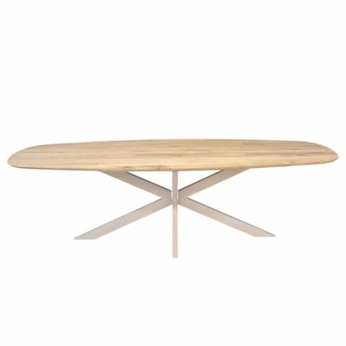 Ferry Eettafel Deens Ovaal Naturel Eiken met zand poot 280 cm