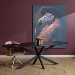 Ferry Eettafel Ovaal Zwart Eiken 180 cm