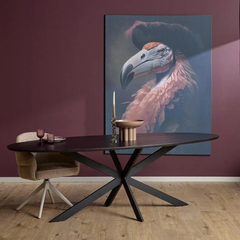 Ferry Eettafel Ovaal Zwart Eiken 180 cm