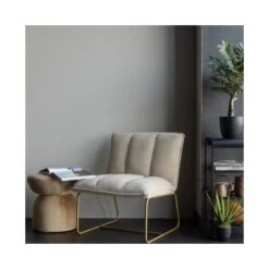 Fie Fauteuil ribstof zand