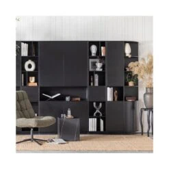 Finca Tv meubel rond links grenen zwart 78cm