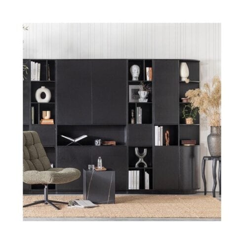 Finca Tv meubel rond links grenen zwart 78cm